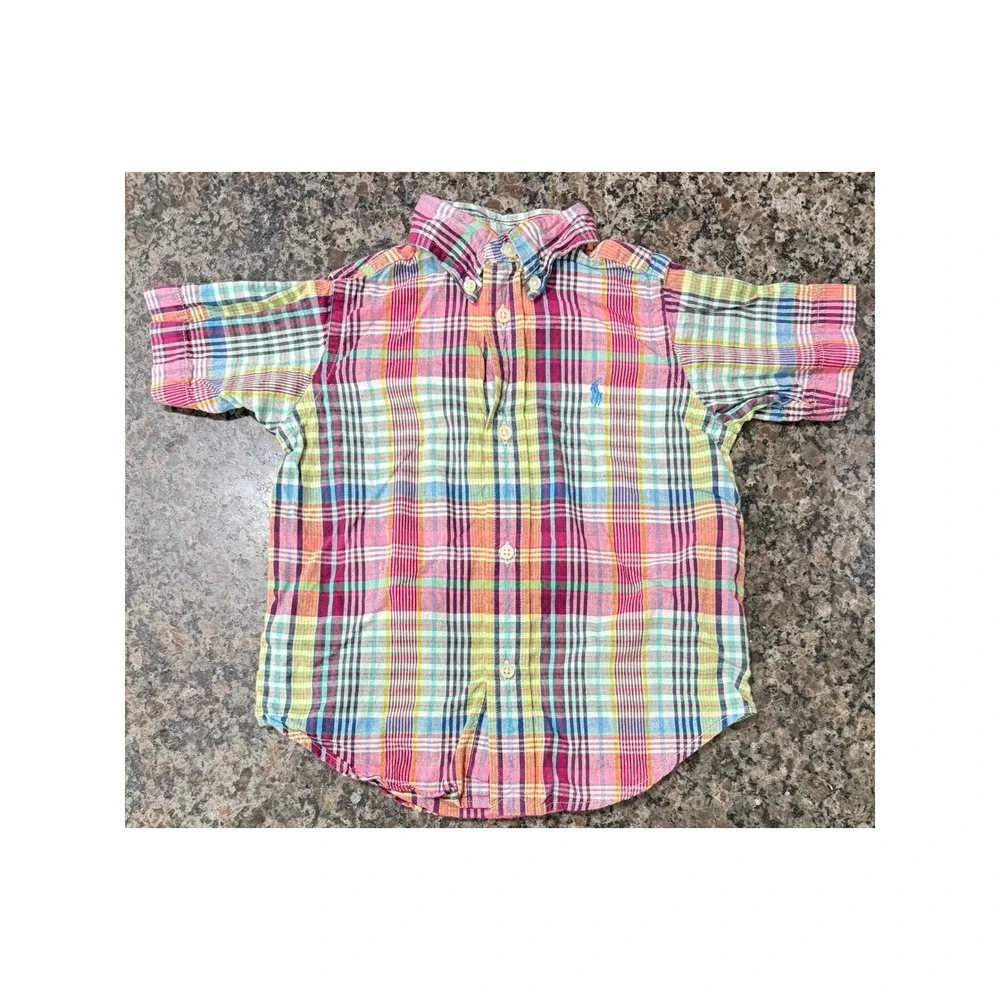 Ralph Lauren Kids Multi-Color Plaid Short Sleeve Button‎ Down Shirt 2/2T B67